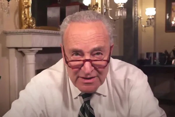 a still shot of Senator Schumer from the video featured on the page