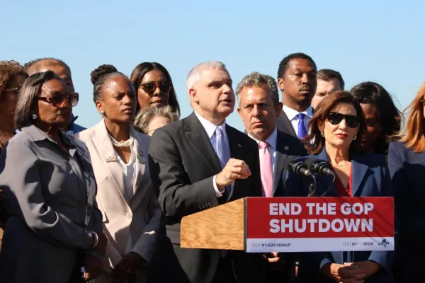 Mario Cilento speaking at press conference